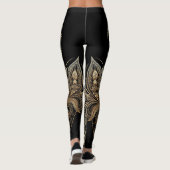 Barok Gold Elegance Luxe Ornamenten Leggings (Achterkant)