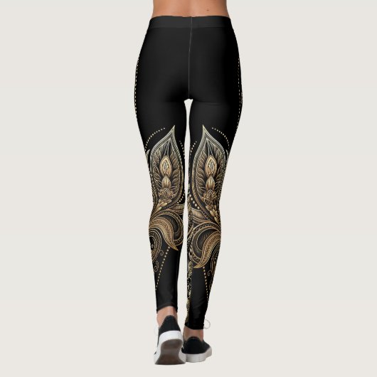 Barok Gold Elegance Luxe Ornamenten Leggings (Achterkant)