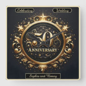 Barok Goud: 50-jaars jubileumdesign Vierkante Klok (Voorkant)