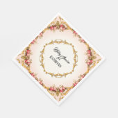  Barok Goud Blush Frans Baby shower Roos Servet (Hoek)