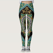 Barok goud: zwarte elegantie leggings (Voorkant)