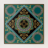Barok goud: zwarte elegantie legpuzzel (Horizontaal)