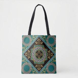 Barok goud: zwarte elegantie tote bag