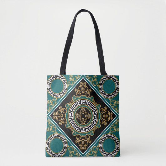 Barok goud: zwarte elegantie tote bag (Voorkant)