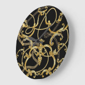 Barok Gouden Kettingen Naadloos Patroon Grote Klok (Hoek)