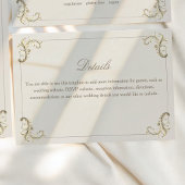 Barok Gouden Monogram Bruiloftsdetails Informatiekaartje