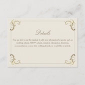 Barok Gouden Monogram Trouwdetails Informatiekaartje (Voorkant)