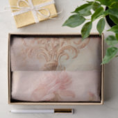 Barok gouden ornamenten weelderige roze rozen deco tissuepapier (Geschenk)