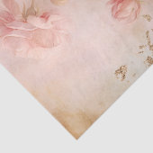 Barok gouden ornamenten weelderige roze rozen deco tissuepapier (Detail)
