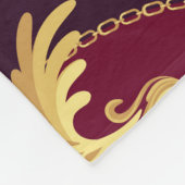 Barok gouden schans magenta patroon fleece deken (Hoek)