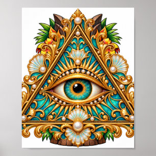 Barok Groenblauwe Oog Poster