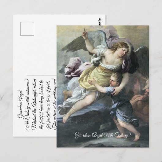 Barok Guardian Angel Briefkaart (Voorkant / Achterkant)