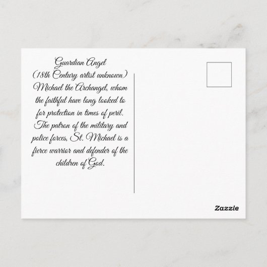 Barok Guardian Angel Briefkaart (Achterkant)