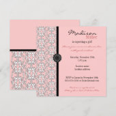 Barok in het Baby shower Roze Girl Kaart (Voorkant / Achterkant)