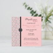 Barok in het Baby shower Roze Girl Kaart (Staand voorkant)