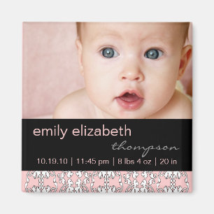 Barok in roze Baby Photo Magnet
