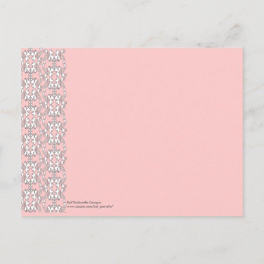 Barok in roze Baby shower Uitnodiging (Achterkant)