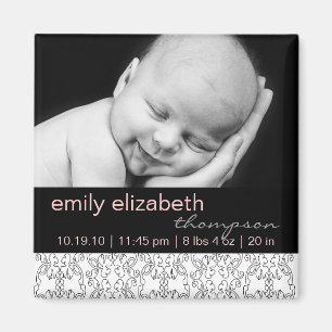 Barok in White Baby Girl Foto Magnet