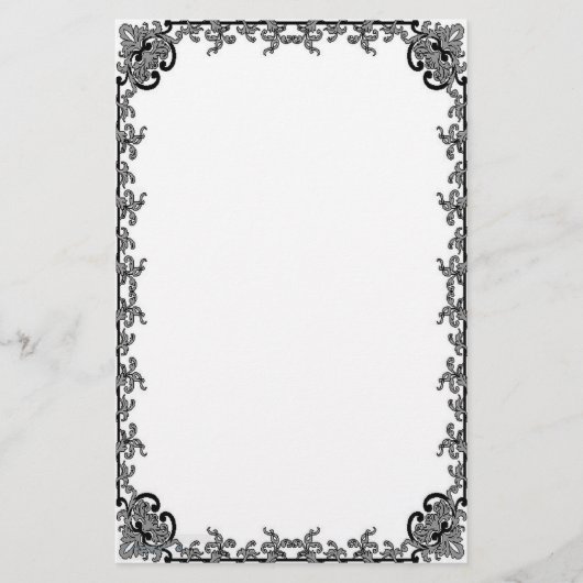 Barok in zwart Briefpapier (Voorkant)