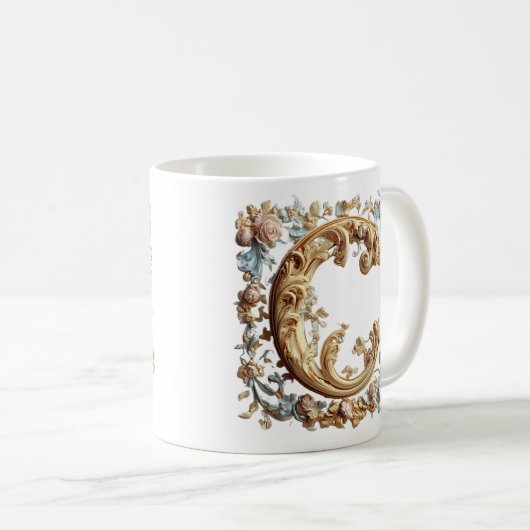Barok Initiaal 'C' Mok voor een koffieprinses (Voorkant rechts)
