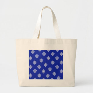 barok, koninklijk, blauw, siervoorwerpen, patroon, grote tote bag