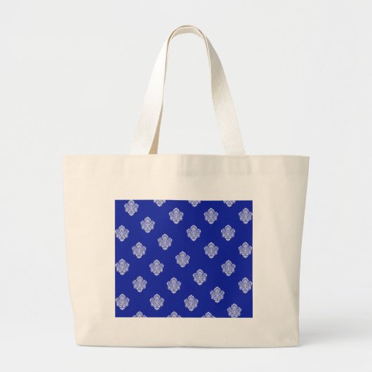 barok, koninklijk, blauw, siervoorwerpen, patroon, grote tote bag (Voorkant)