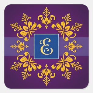 Barok Letter E Persoonlijke Decoratie & Cadeau Vierkante Sticker