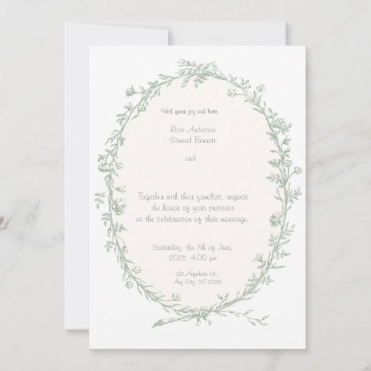 Barok Lijst bruiloft uitnodiging (Voorkant)