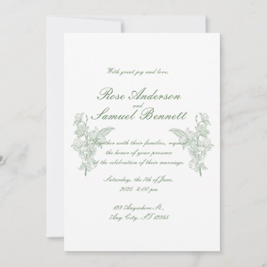 Barok Lijst bruiloft uitnodiging (Voorkant)