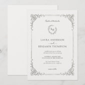 Barok Lijst Laurel Krans Elegant Huwelijk Kaart (Voorkant / Achterkant)