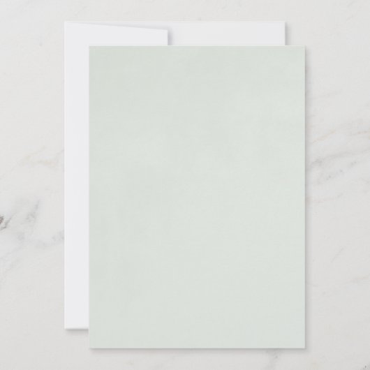 Barok Lijst Laurel Krans I Mint Wedding Kaart (Achterkant)