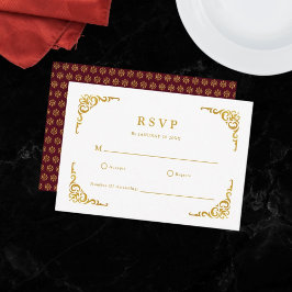 Barok Lijst Royal Bourgondië Ornamental RSVP Kaartje