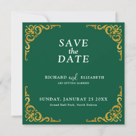 Barok Lijst Royal Emerald Green Ornamental Save The Date