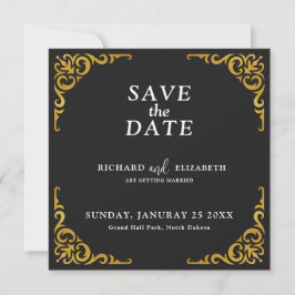 Barok Lijst Royal zwart en goud ornamentaal Save The Date