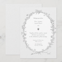 Barok Lijst Zwart Wit Huwelijksuitnodiging Kaart