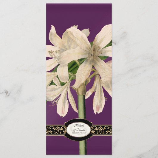 Barok Lily Gold Formal Wedding Menu (Achterkant)