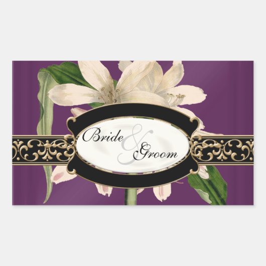 Barok  Lily Gold Formele Favor Box Sticker (Voorkant)