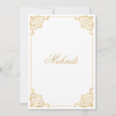 Barok Mehndi Islamitische Moslim Bruiloft Kaart (Achterkant)