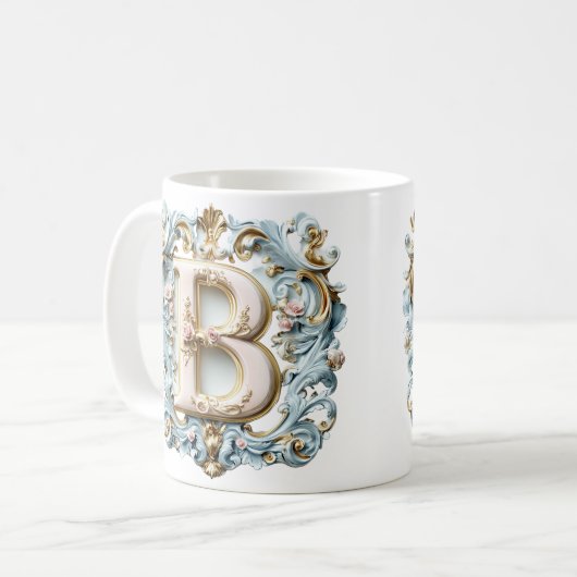 Barok Monogram 'B' Mok voor een Koffieprinses (Voorkant links)