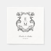  barok monogram crest bruiloft servet (Voorkant)