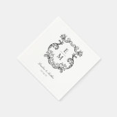  barok monogram crest bruiloft servet (Hoek)