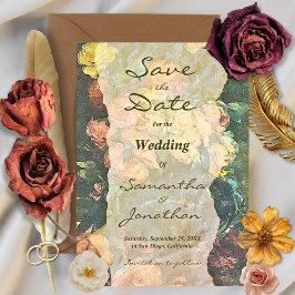  Barok Moody Romantische Bloemen Schilderij Save The Date