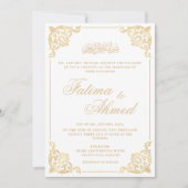 Barok Nikah Goud Islamitisch Moslim Bruiloft Kaart (Voorkant)