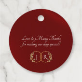 Barok ontwerp & monogram - Blauw Bedankjes Labels (Achterkant)
