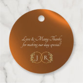 Barok ontwerp & monogram - Koper Bedankjes Labels (Achterkant)