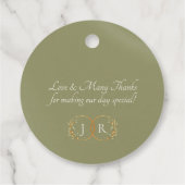 Barok ontwerp & monogram - salie bedankjes labels (Achterkant)