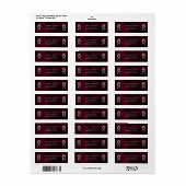 Barok ontwerp retouradres - Burgundy Etiket (Full Sheet)