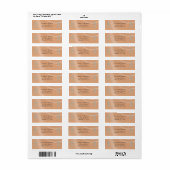 Barok ontwerp retouradres - Perzik Etiket (Full Sheet)