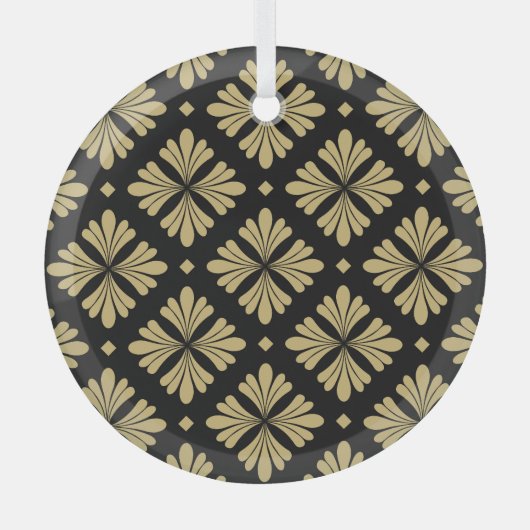 Barok ornament, bloemig  patroon. glas ornament (Voorkant)