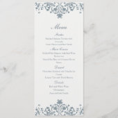 Barok ornament elegant trouwmenu menu (Voorkant)